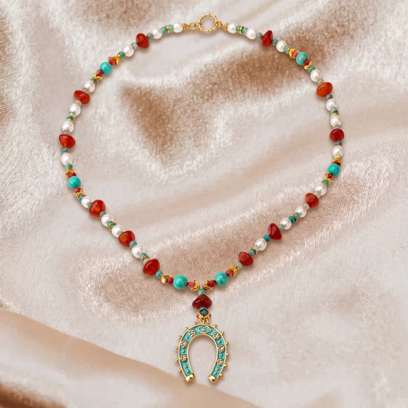 Turquoise Harmony Horseshoe Necklace