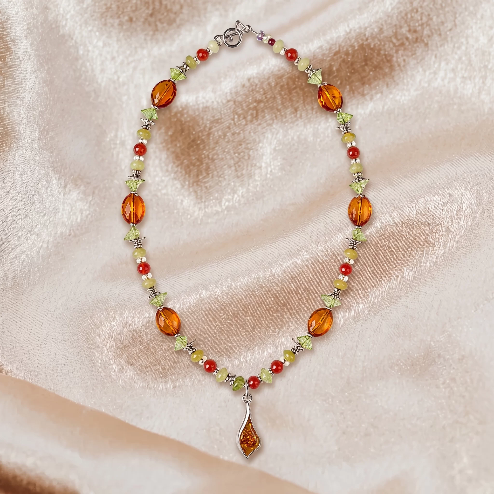 Amber Garden Gemstone Necklace
